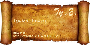 Tyukos Endre névjegykártya