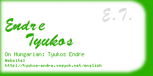 endre tyukos business card